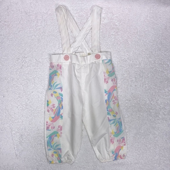 Vintage 80’s tropical side stripe overalls 12m - Picture 1 of 9